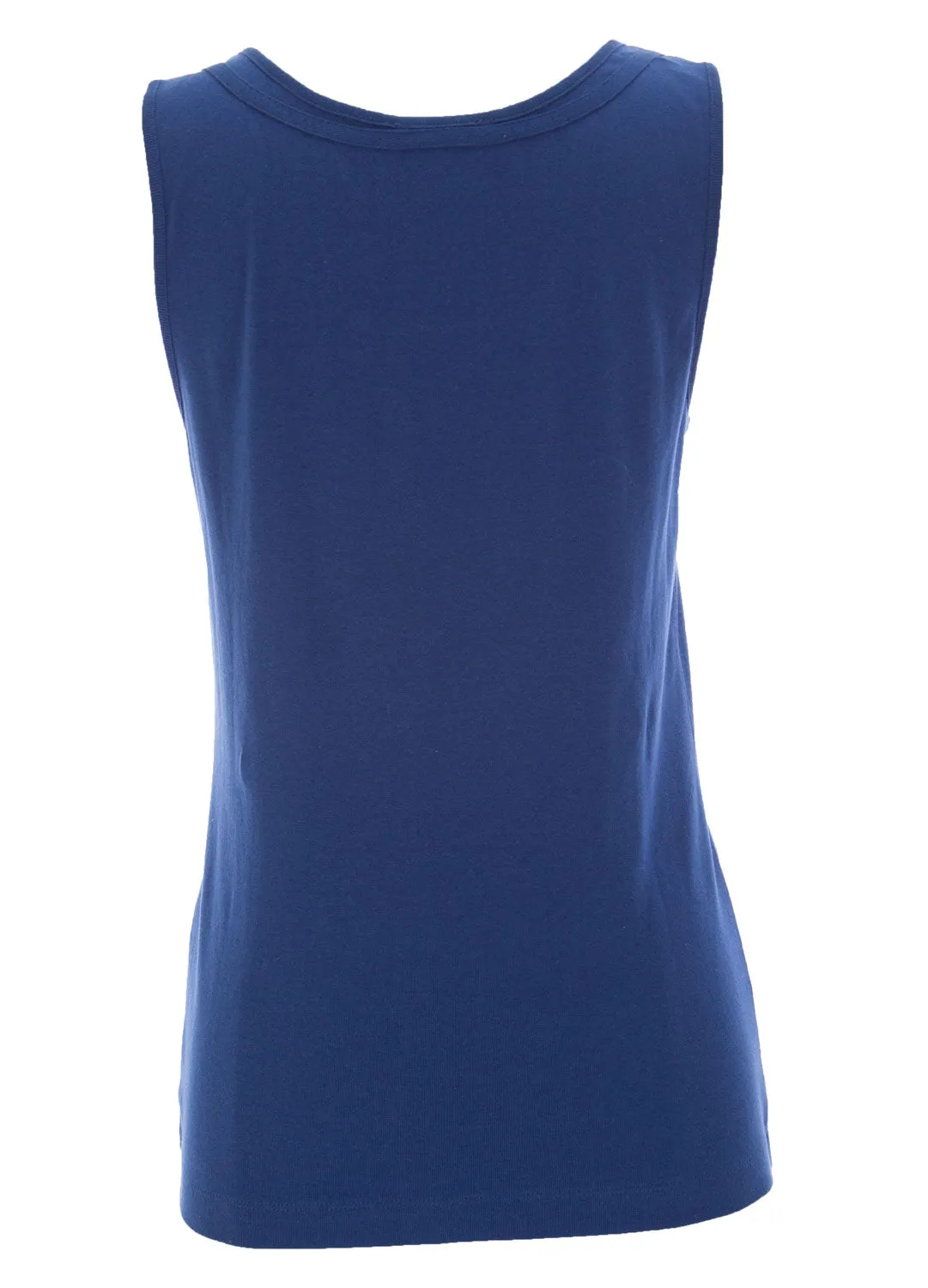 Joan Vass Women's Mesh Tank Top Persian Blue
