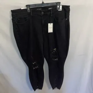 Judy Blue Skinny Fit Jeans Women’s Sz 22W Blk High Rise Stretchy Distressed NWT
