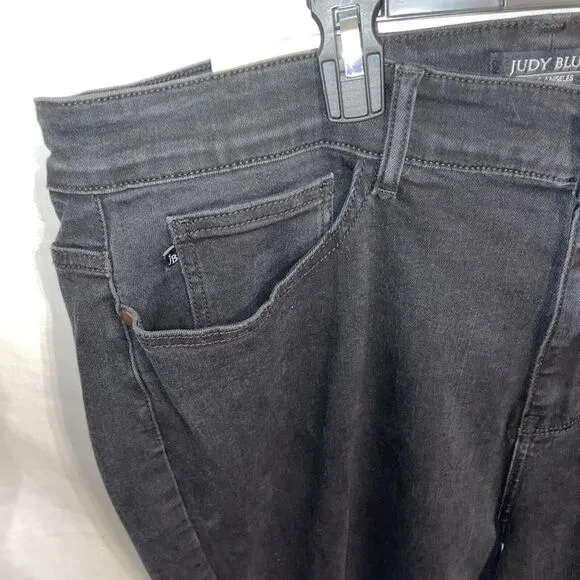 Judy Blue Skinny Fit Jeans Women’s Sz 22W Blk High Rise Stretchy Distressed NWT