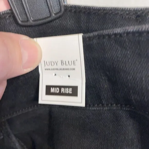 Judy Blue Skinny Fit Jeans Women’s Sz 22W Blk High Rise Stretchy Distressed NWT