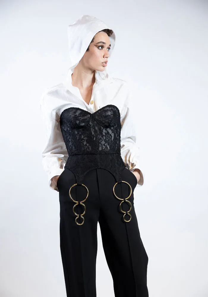 Lace Corset Top with Ring Detail