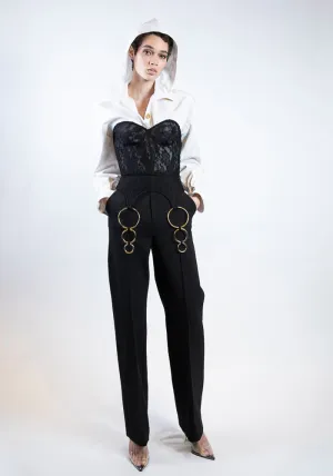 Lace Corset Top with Ring Detail