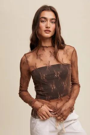 Lacey Top in Mocha