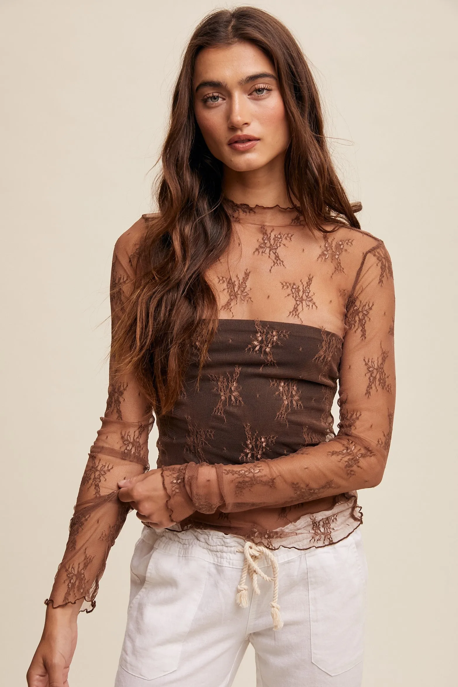 Lacey Top in Mocha