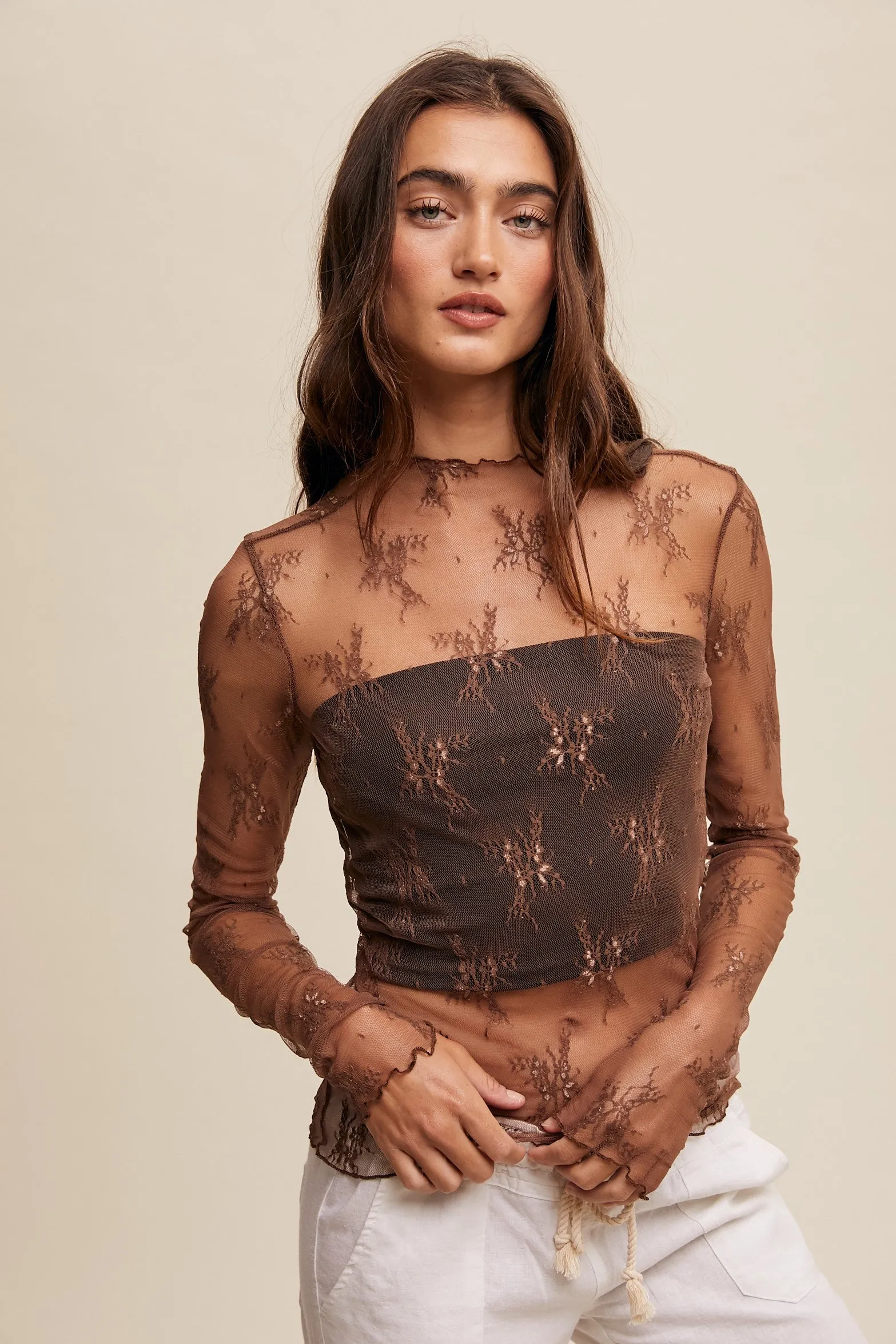 Lacey Top in Mocha