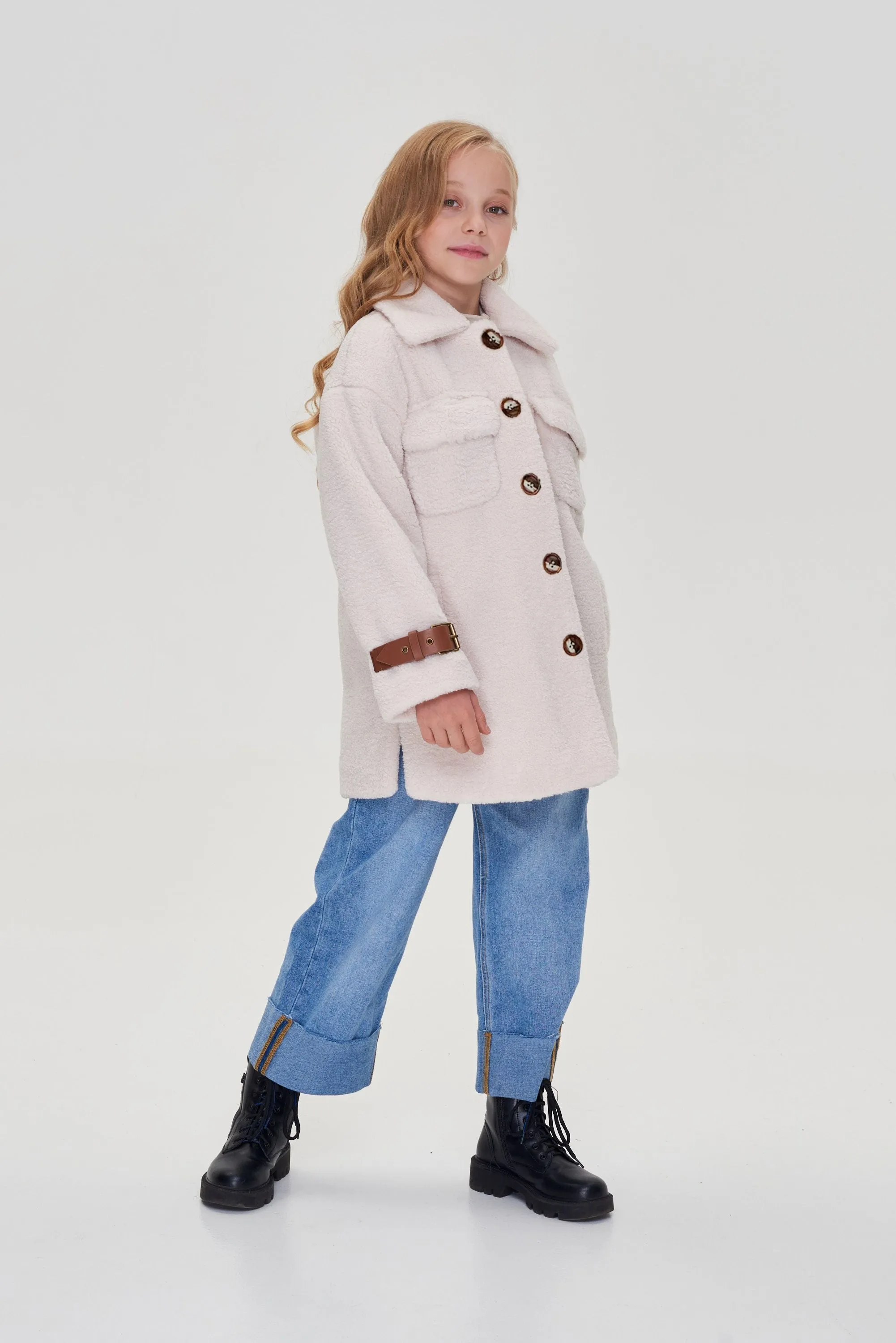Leather Trim Fur Jacket