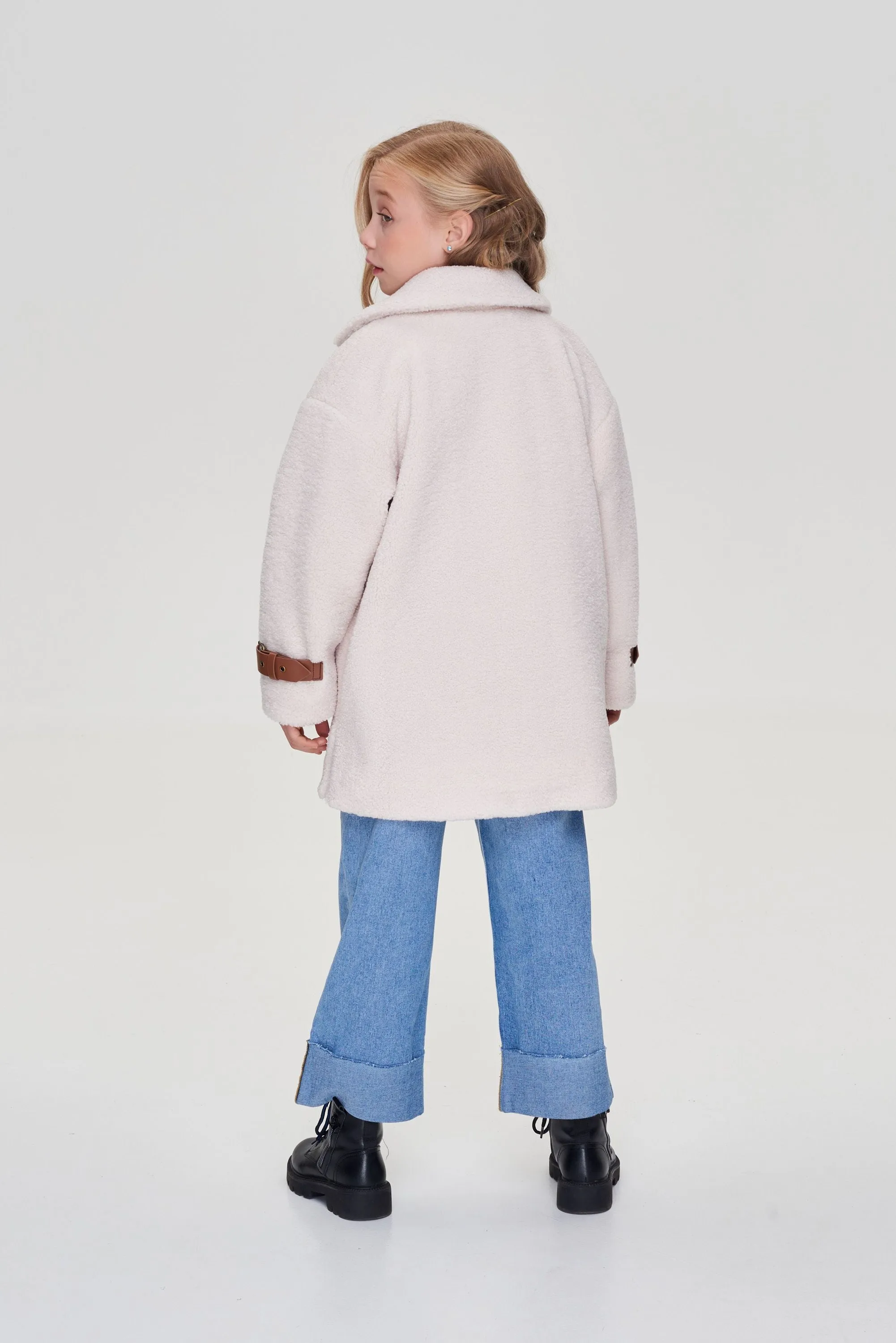 Leather Trim Fur Jacket