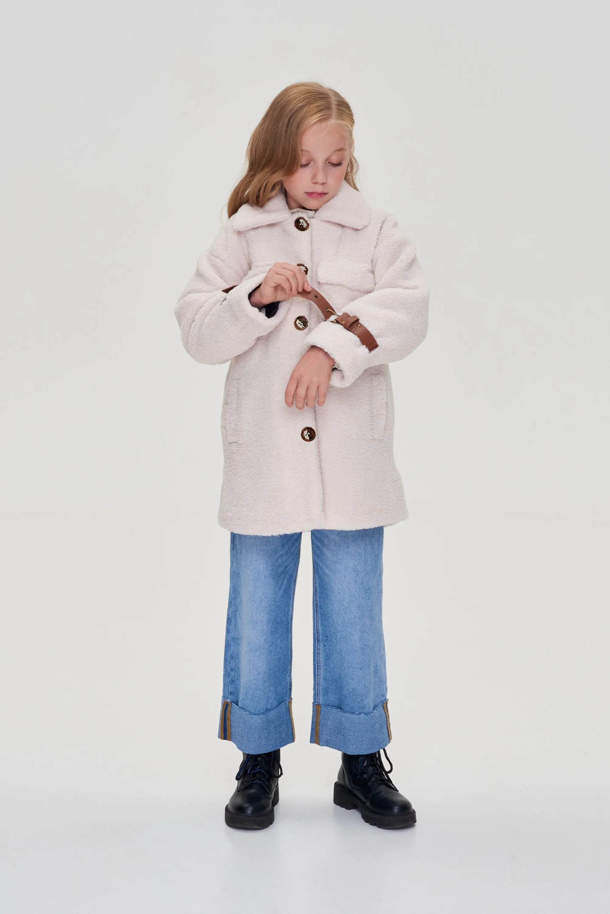 Leather Trim Fur Jacket