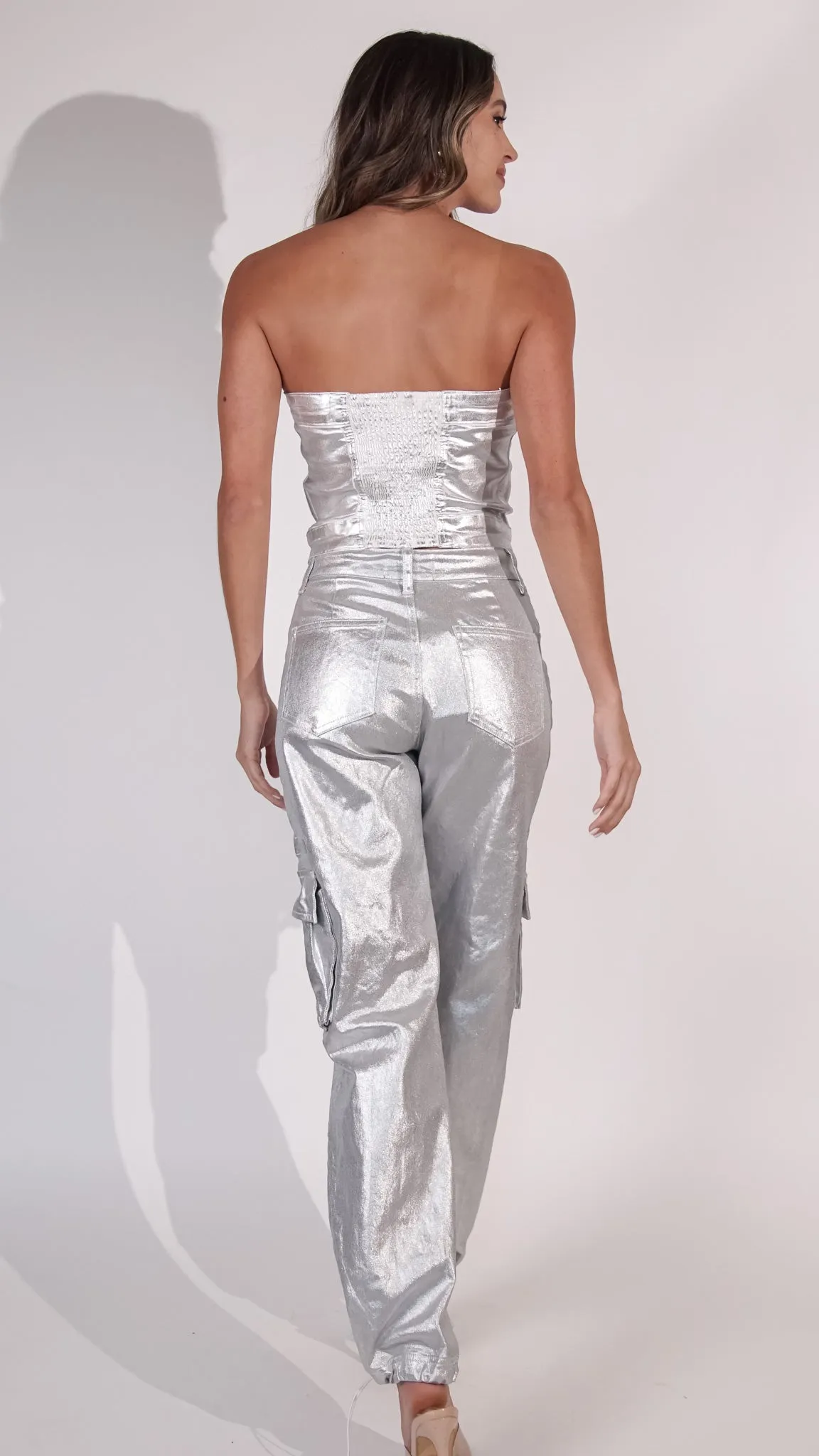 Leila Metallic Corset Top