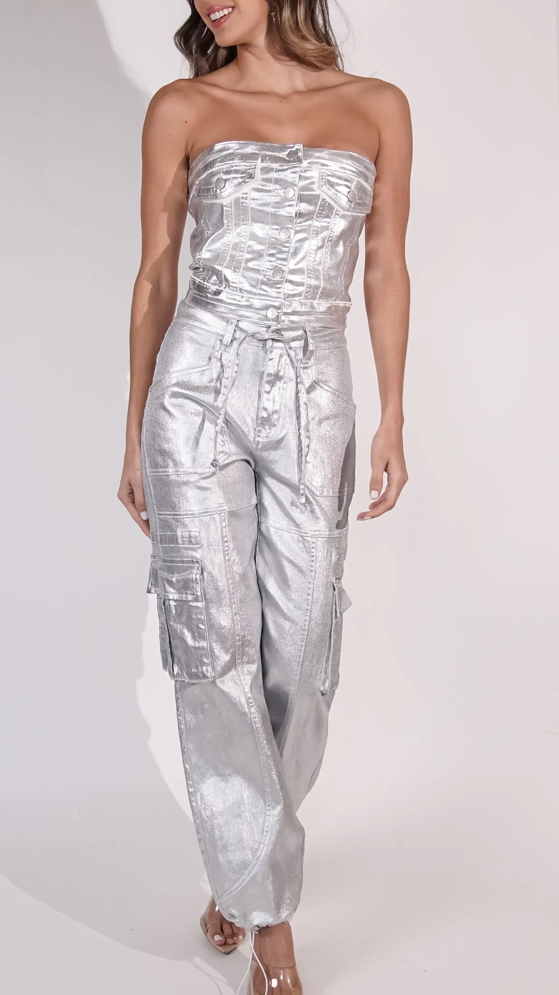 Leila Metallic Corset Top