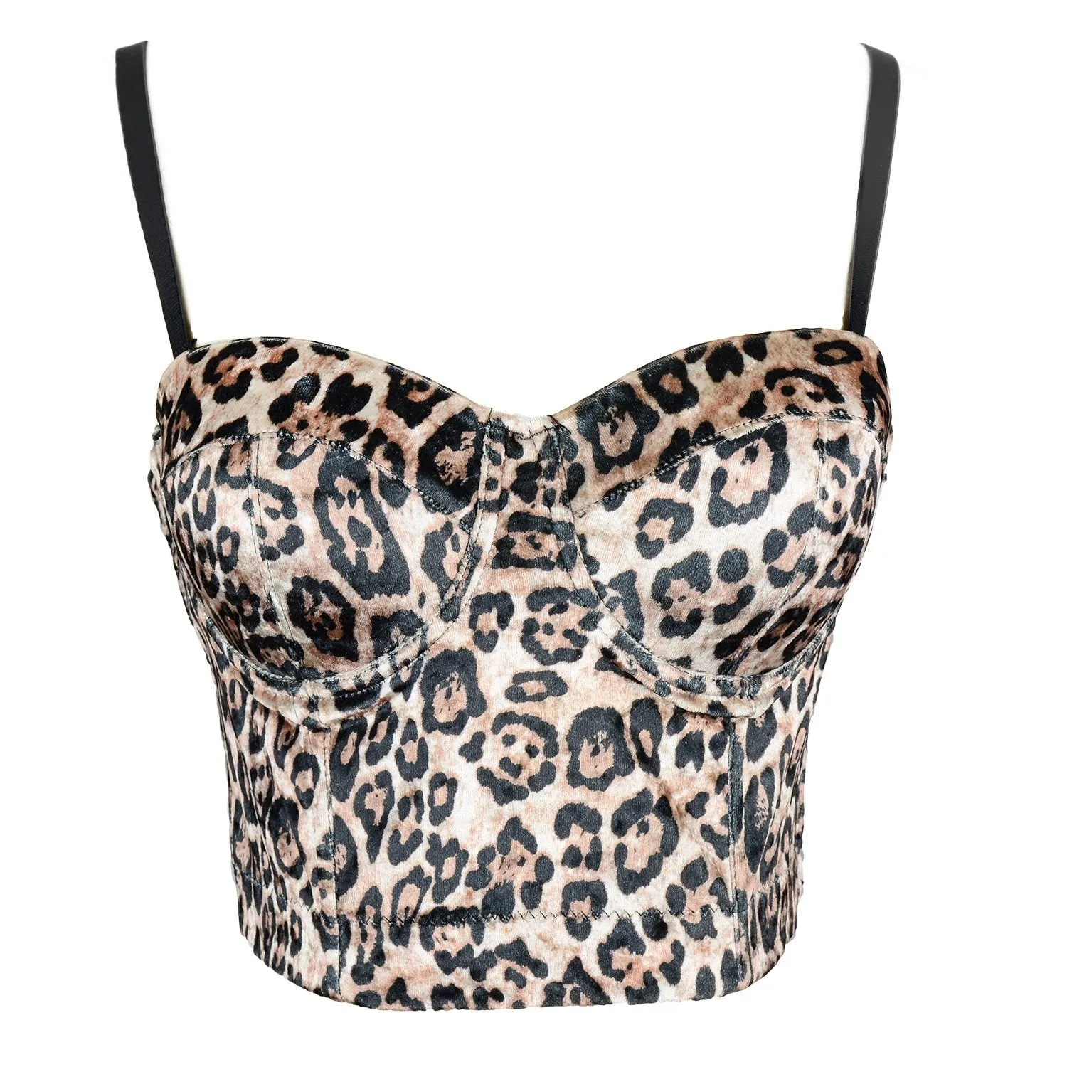 Leopard Pattern Bustier Crop Top
