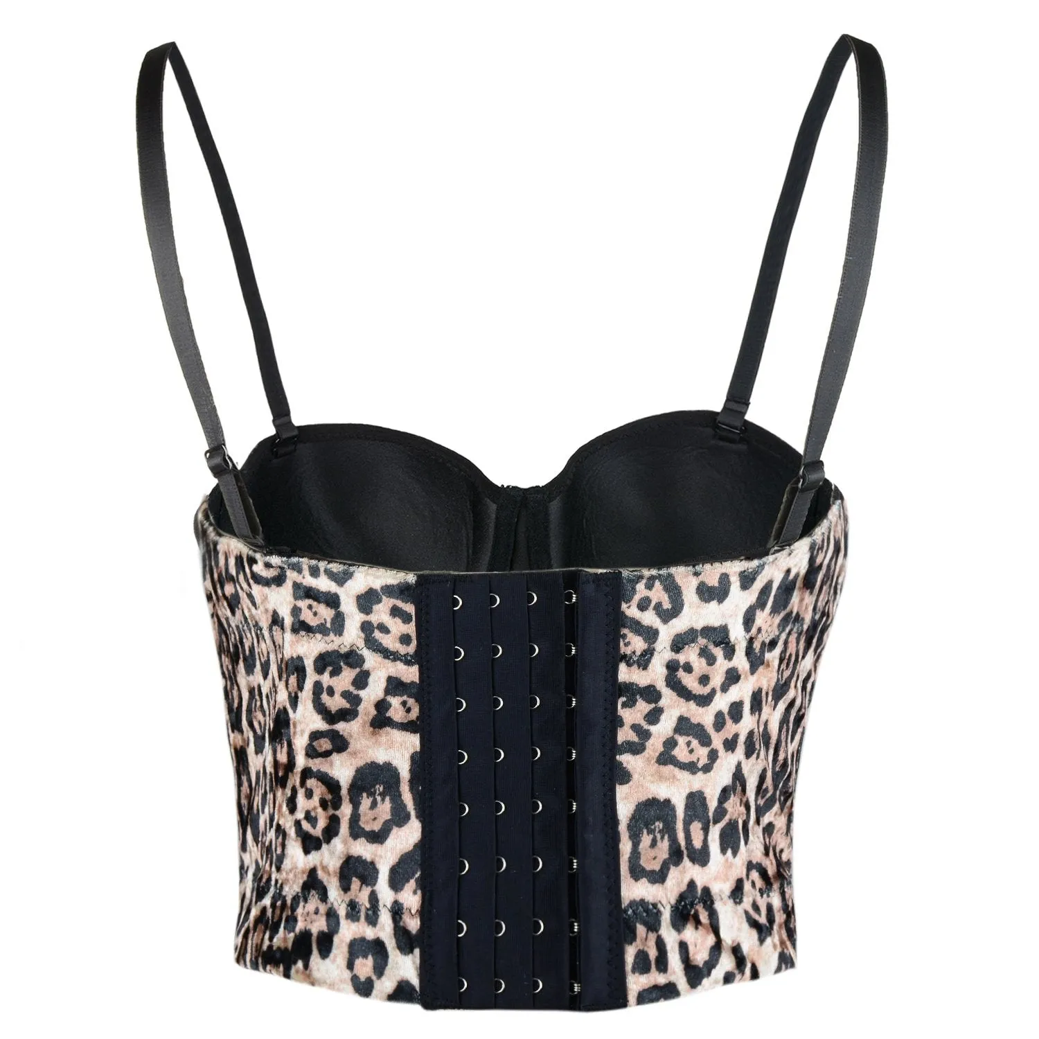 Leopard Pattern Bustier Crop Top