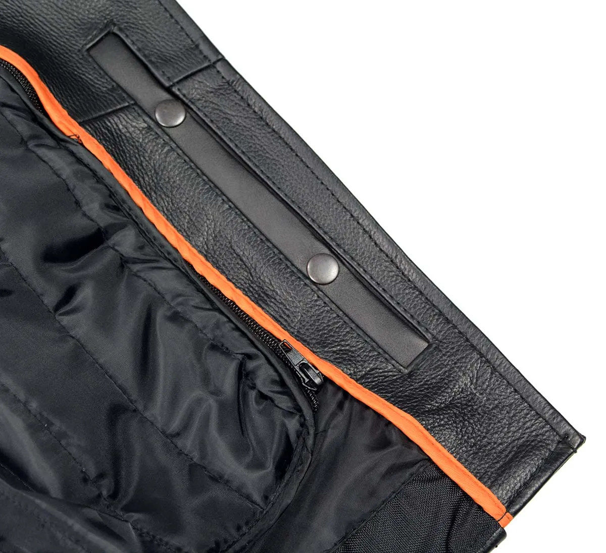 LKL2700 Ladies Classic Black Leather Police Style Jacket with Side Laces