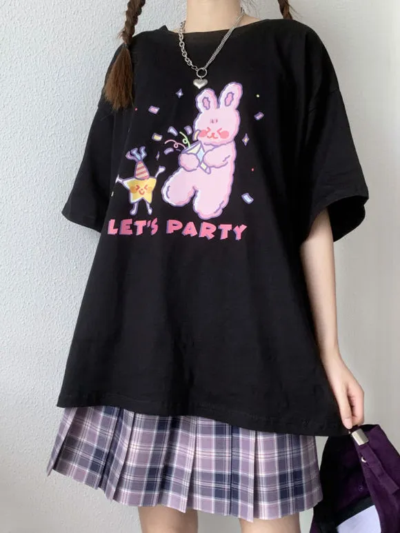 Lolita Corset For Women Jewel Neck Short Sleeves Black Polyester T-Shirt