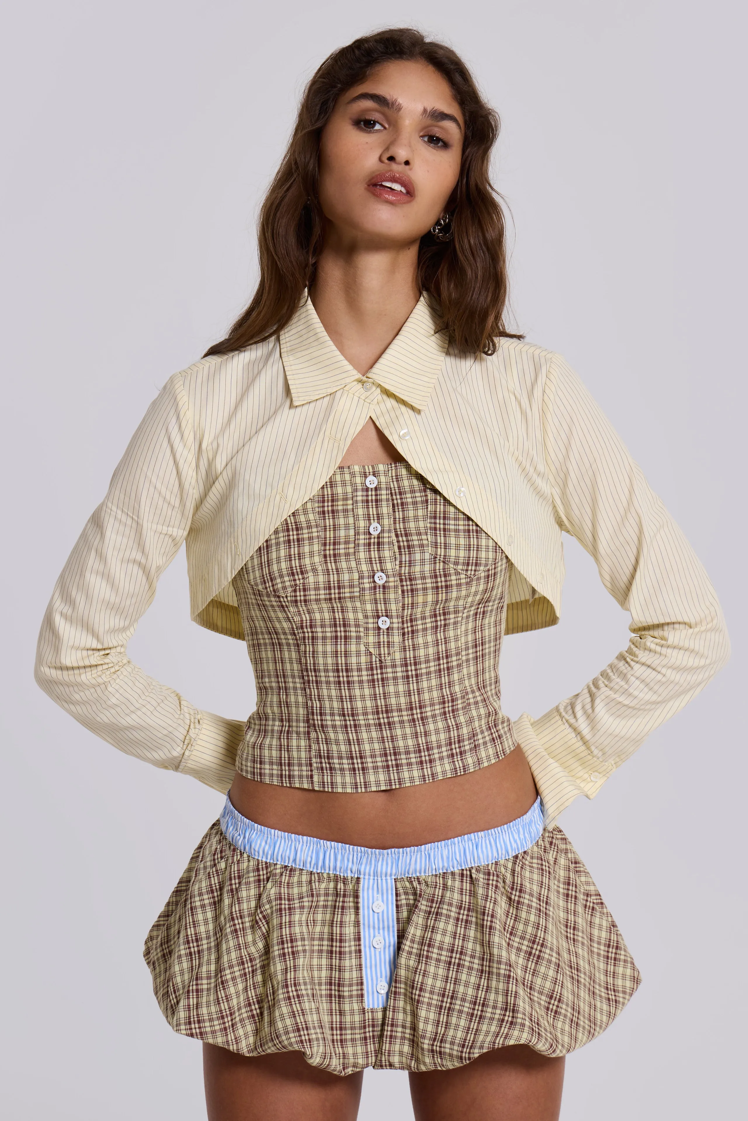 Lulu Check Corset Top