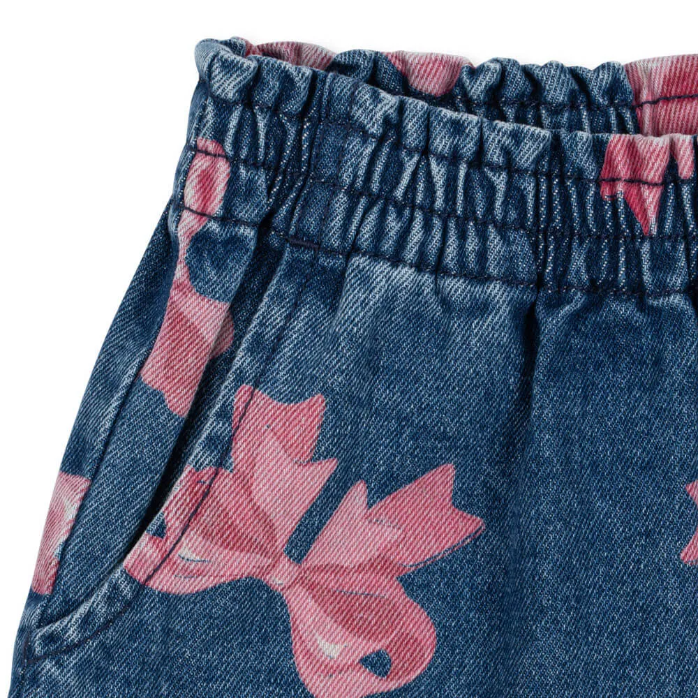 Magot Frill Pants - Jeanshose mit gerüschtem Bund aus 100% Bio-Baumwolle GOTS