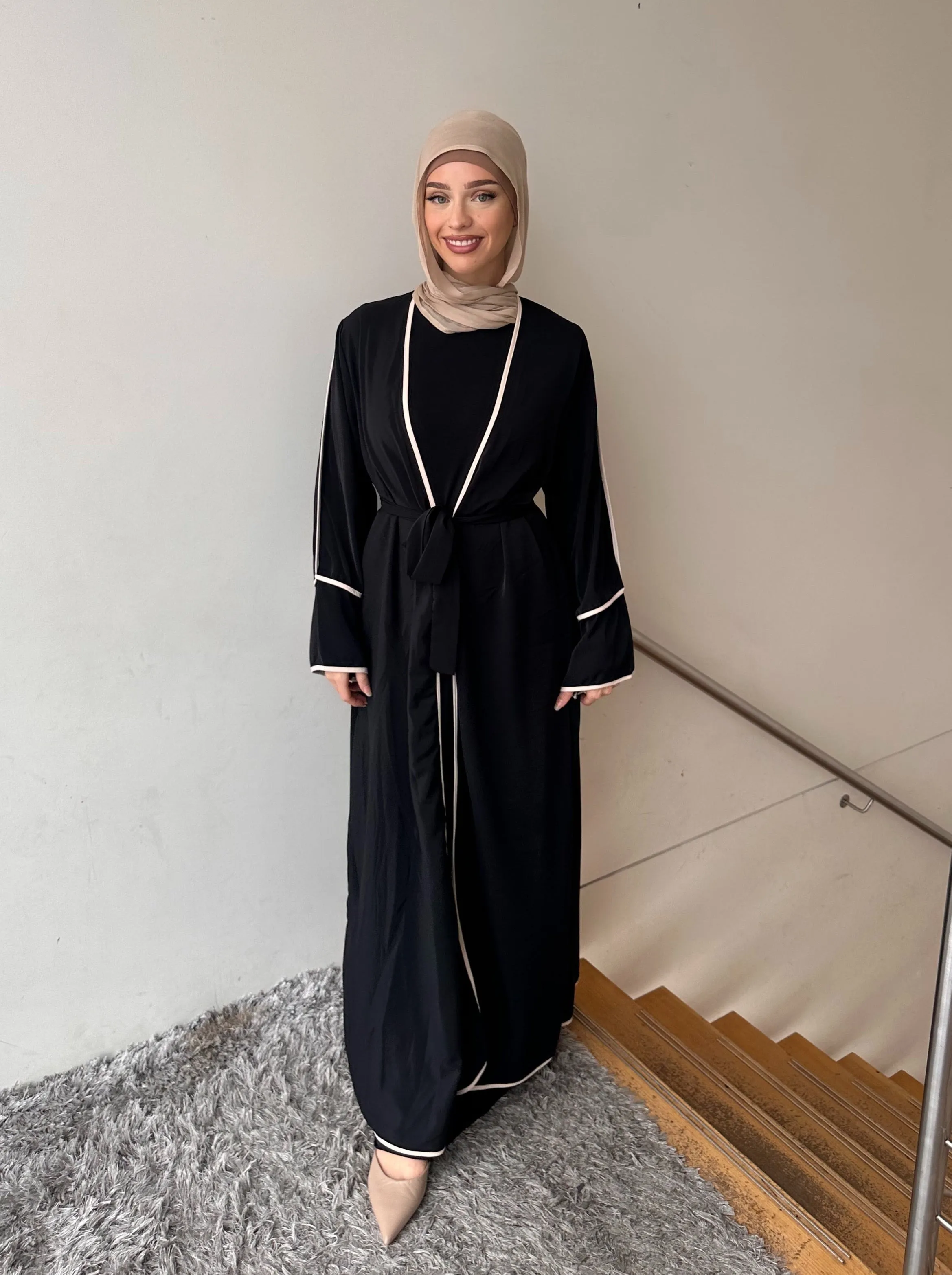 Mari Lined Open Abaya