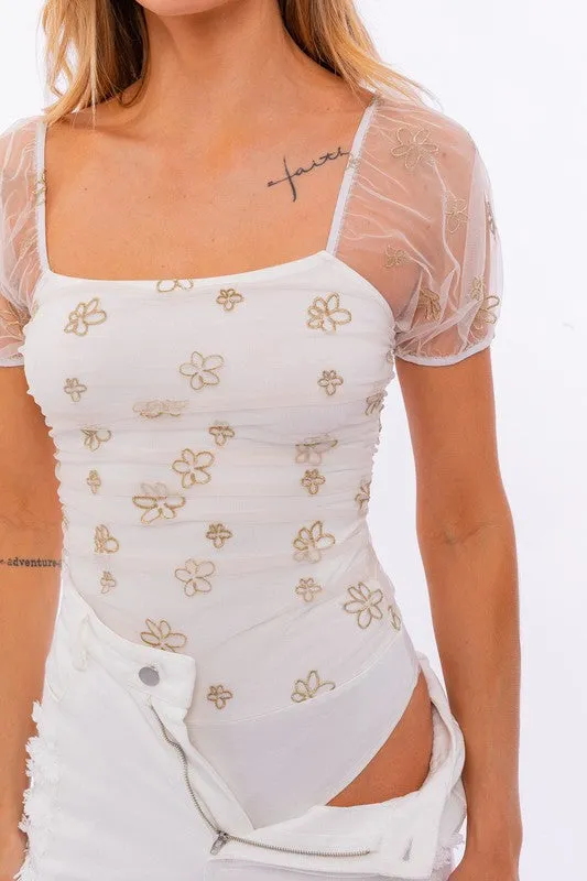Mckenzie Mesh Sleeve Bodysuit