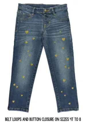Medium Wash Denim Hearts Jeggings