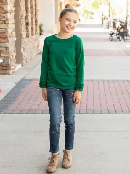 Medium Wash Denim Hearts Jeggings