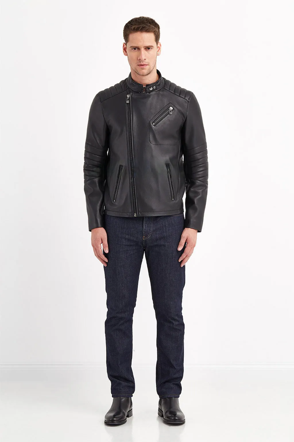 men premium leather jacket