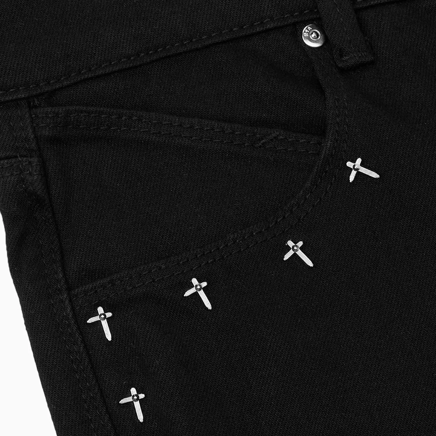 Men's Bryant Black Cross Denim Pant