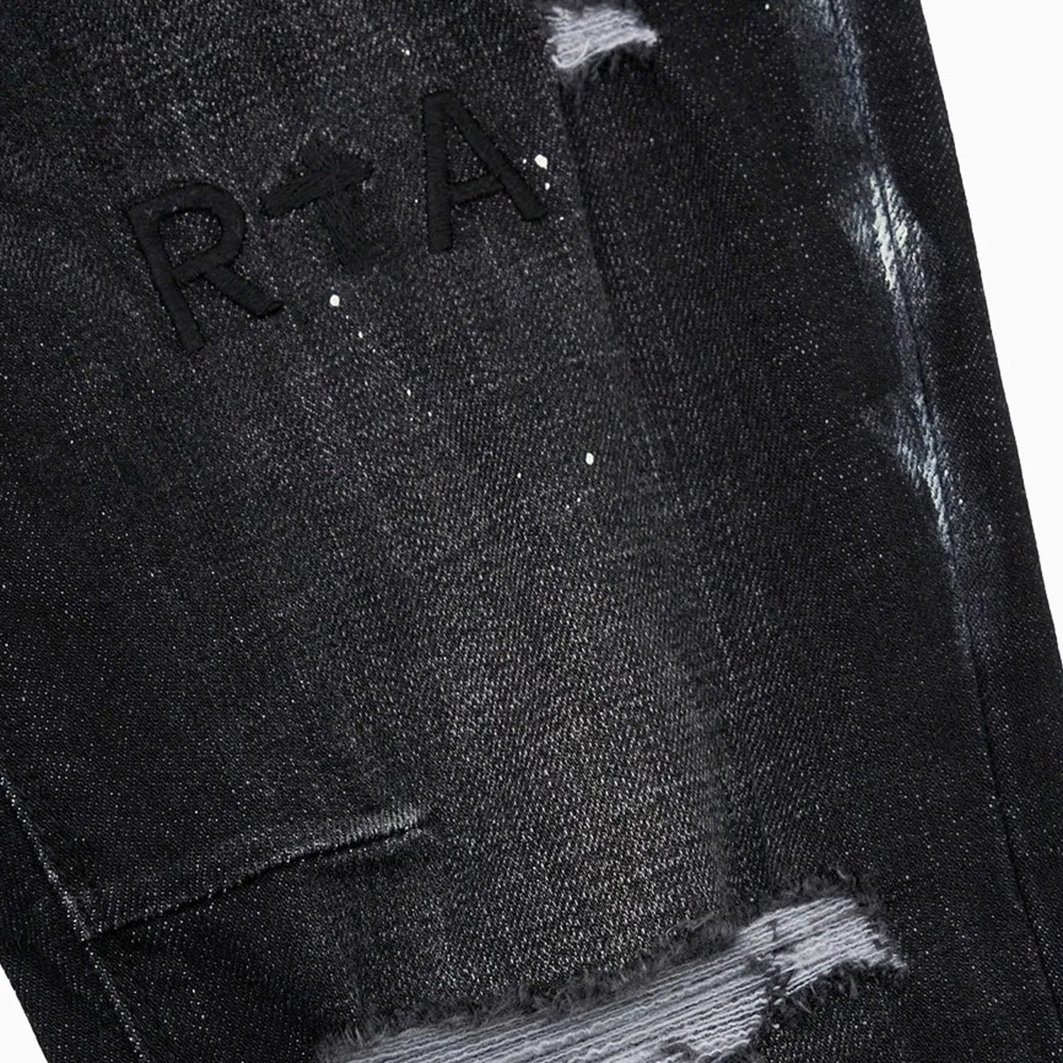 Men's Clayton Distressed Charcoal Paint Denim Pant