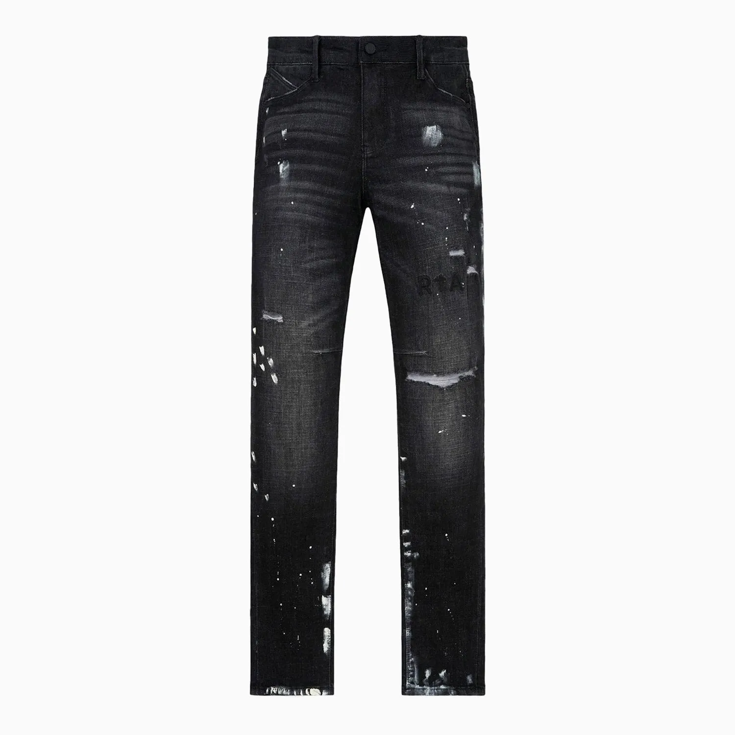 Men's Clayton Distressed Charcoal Paint Denim Pant