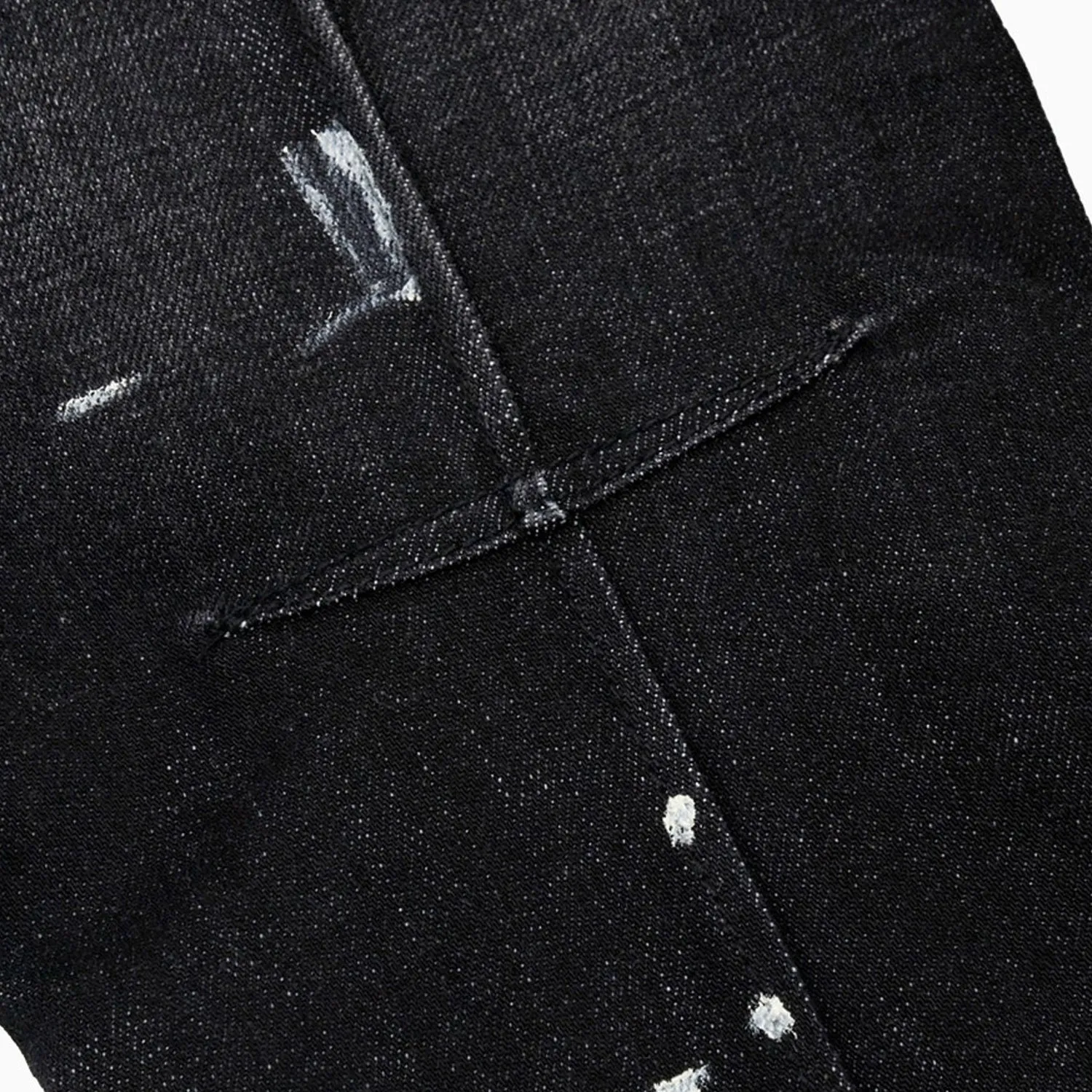 Men's Clayton Distressed Charcoal Paint Denim Pant