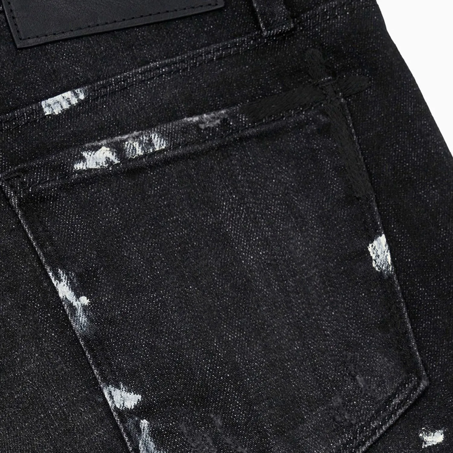 Men's Clayton Distressed Charcoal Paint Denim Pant