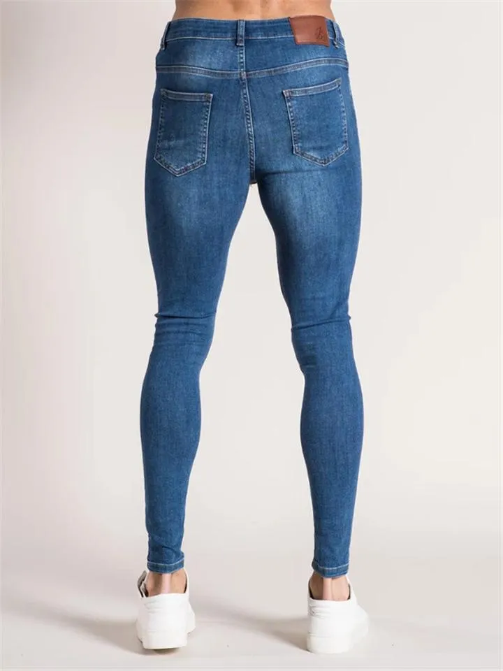 Men’s Skinny Fit Washed Ripped Jeans