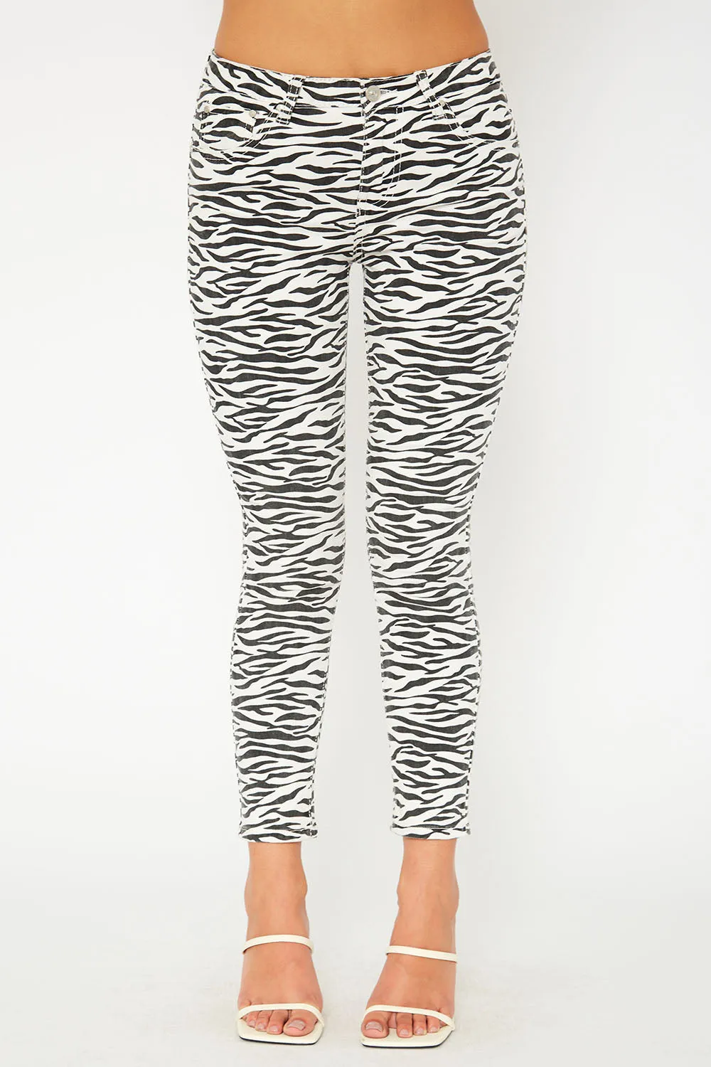 Mid-rise leopard print super skinny pants