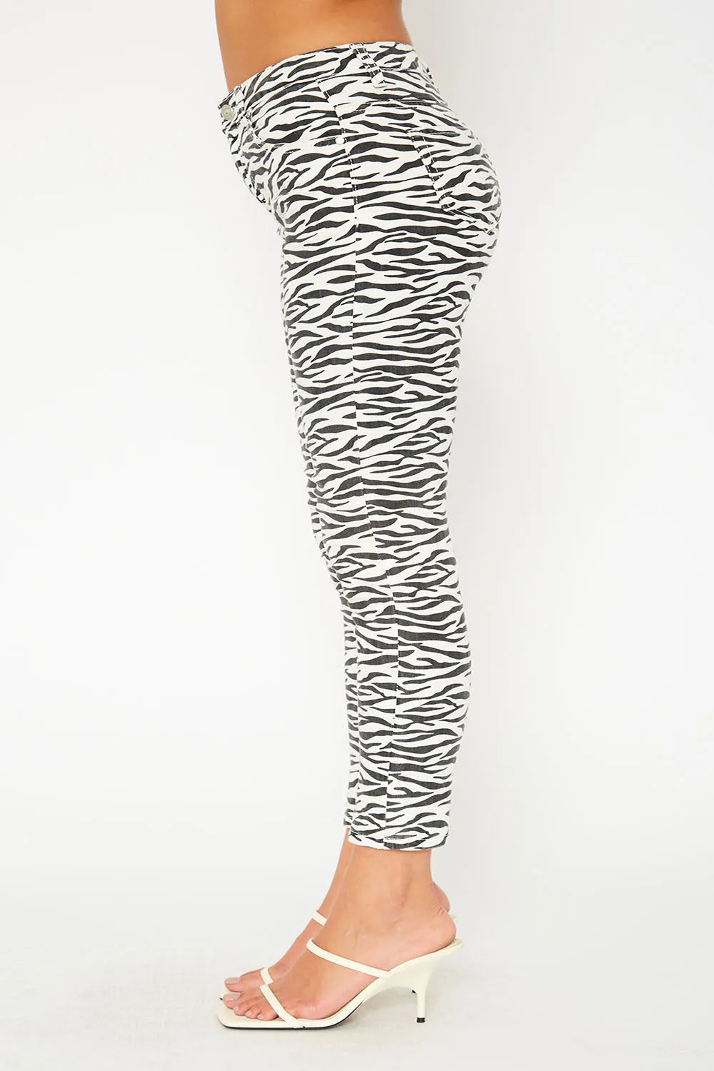 Mid-rise leopard print super skinny pants