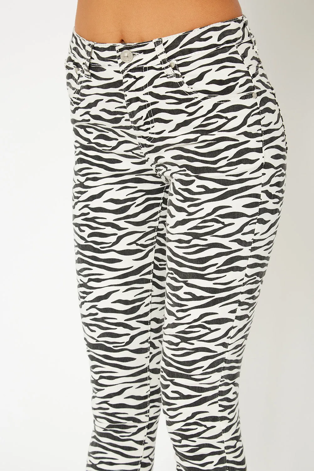 Mid-rise leopard print super skinny pants