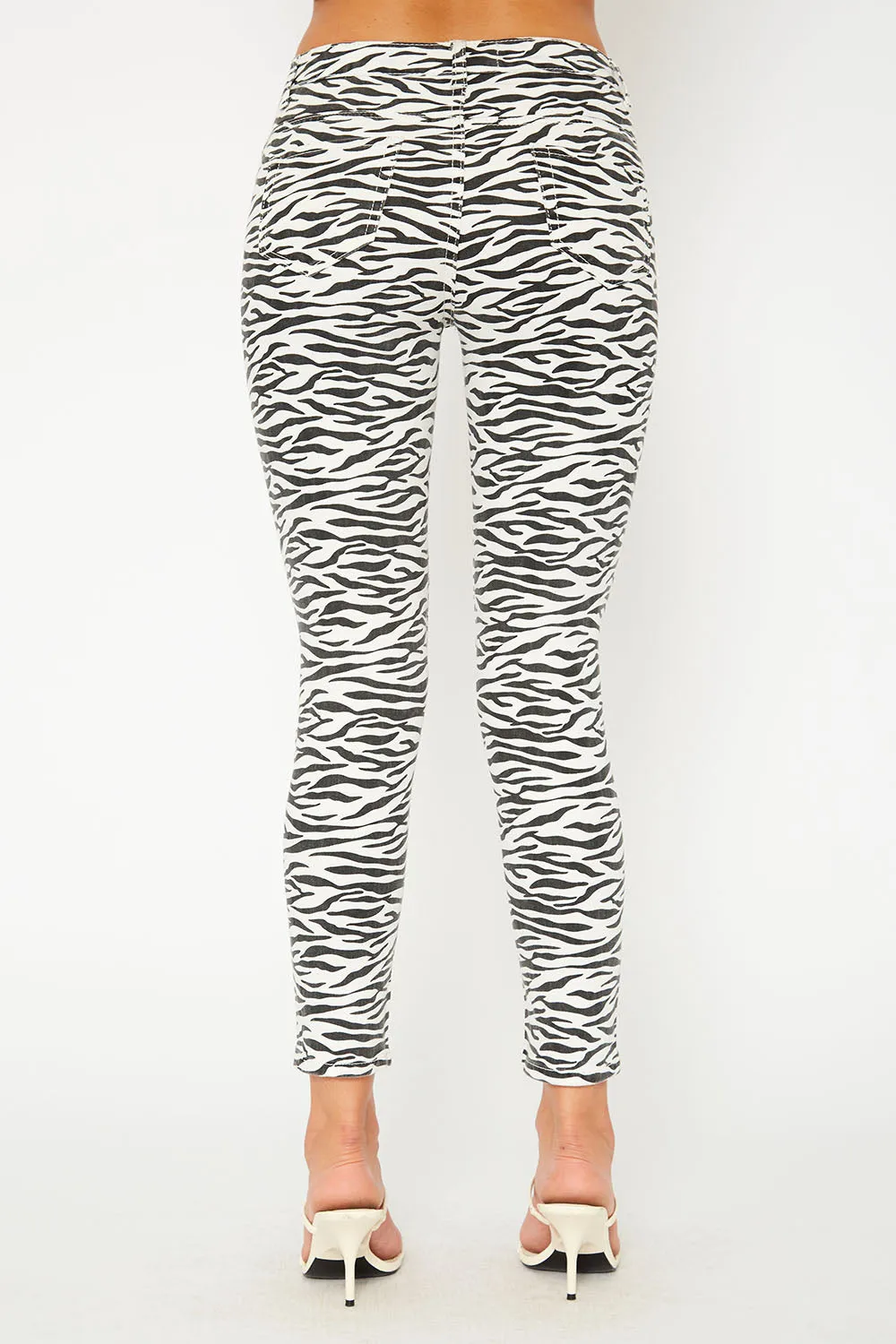 Mid-rise leopard print super skinny pants