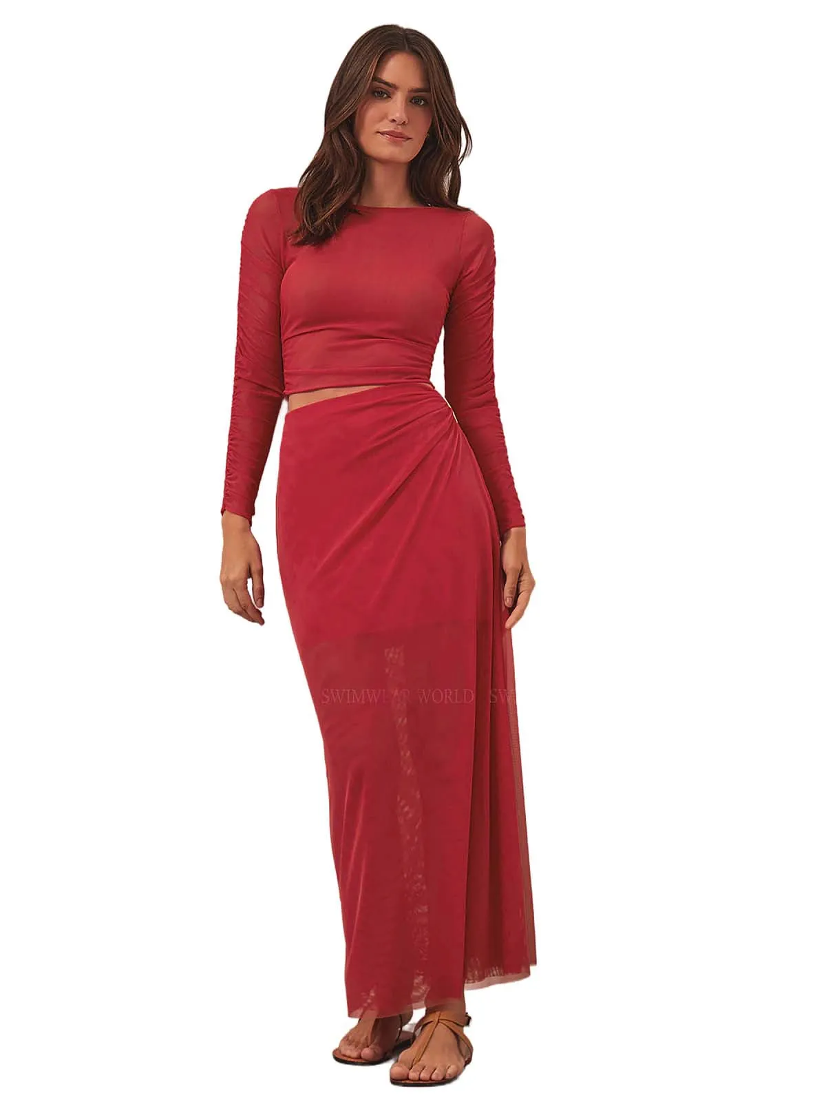 Mira-Amira Detail Long Skirt