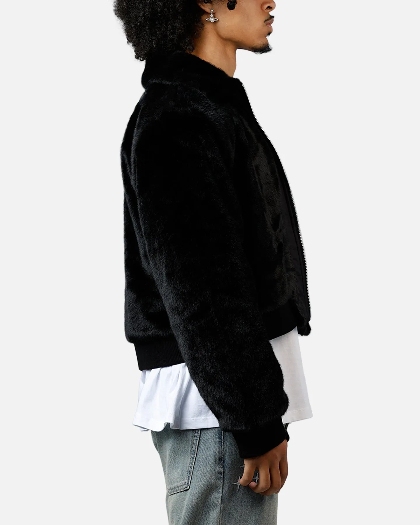 MNML Night Wolf Faux Jacket Black