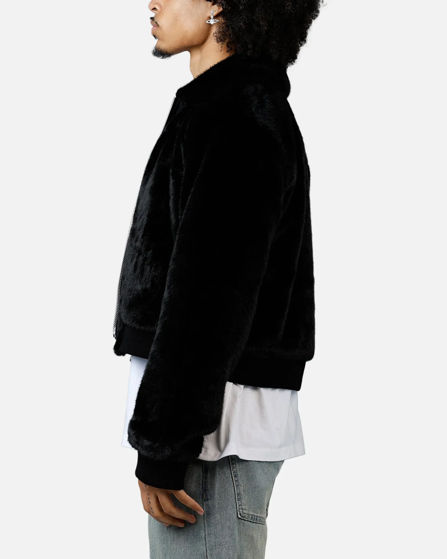 MNML Night Wolf Faux Jacket Black