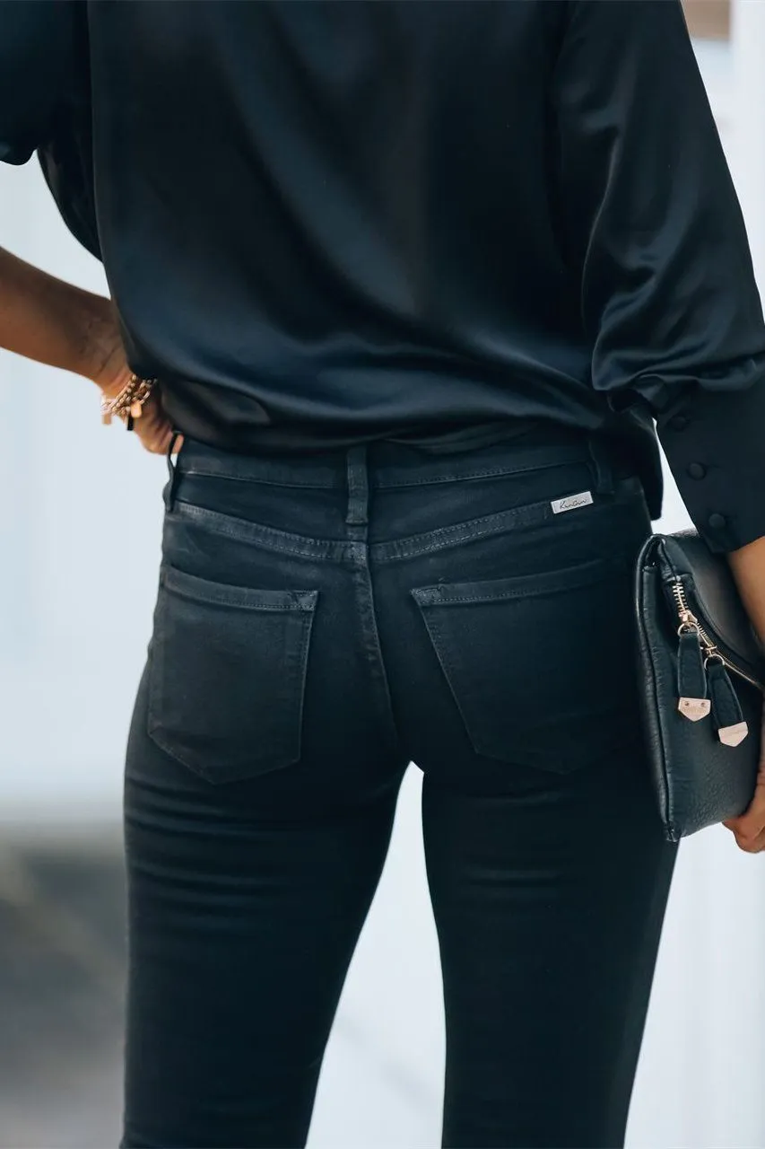 Night Out Mid Rise Coated Skinny