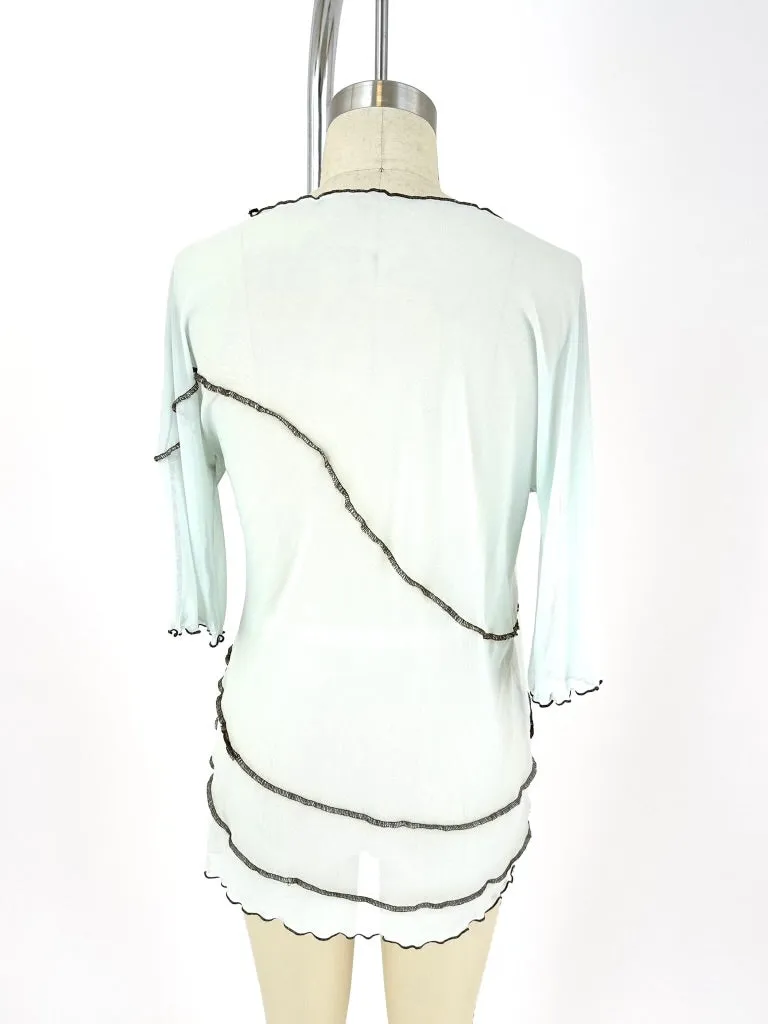 Nin Studio Mesh Lettuce Hem Top