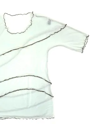 Nin Studio Mesh Lettuce Hem Top