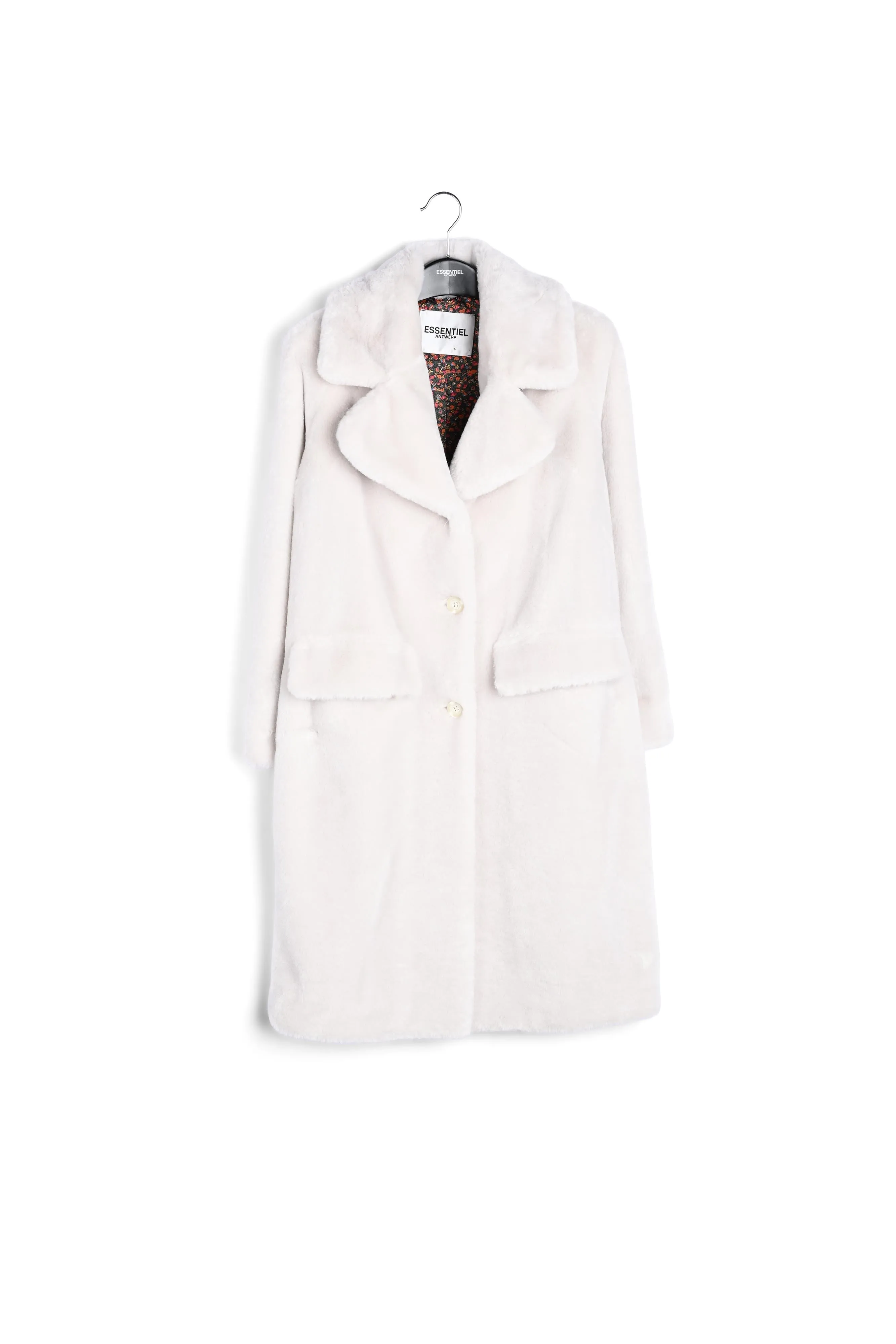 Off-white recycled faux fur coat