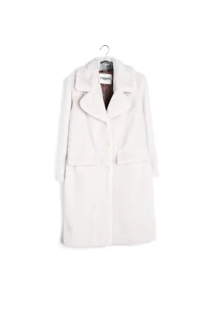 Off-white recycled faux fur coat