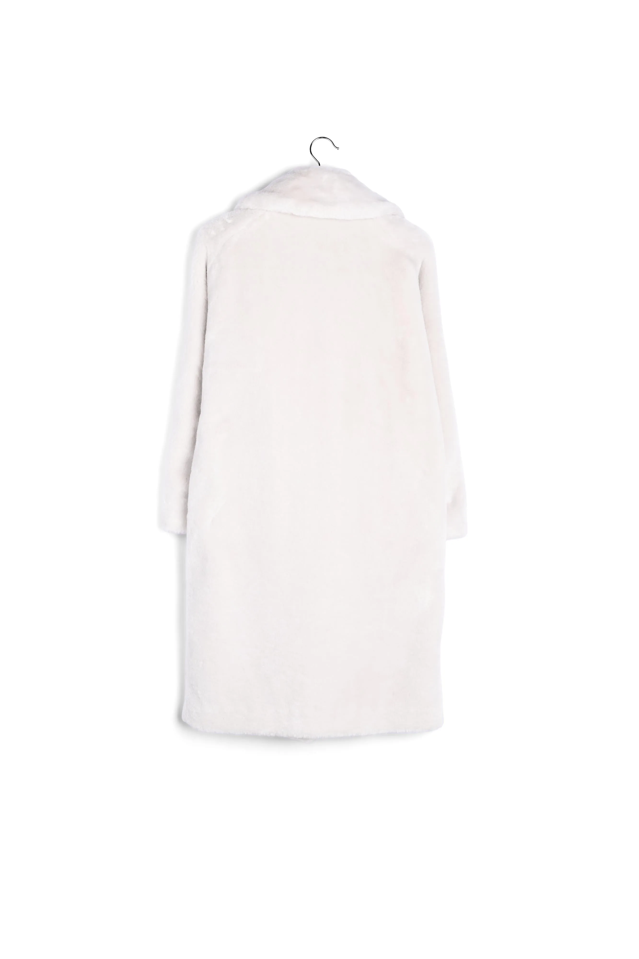 Off-white recycled faux fur coat
