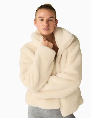 ON THE LIST FAUX FUR JACKETFRESH SNOW