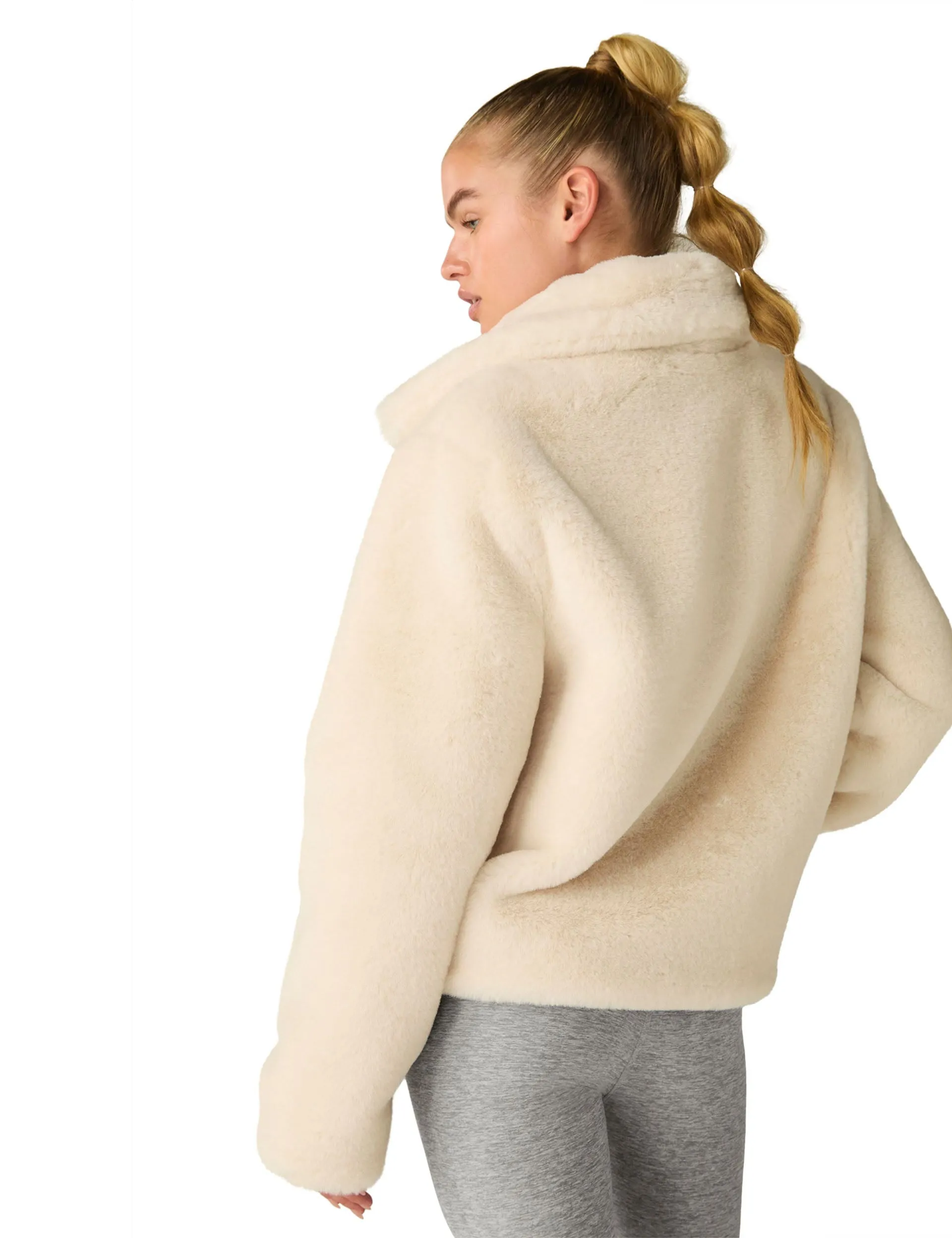 ON THE LIST FAUX FUR JACKETFRESH SNOW