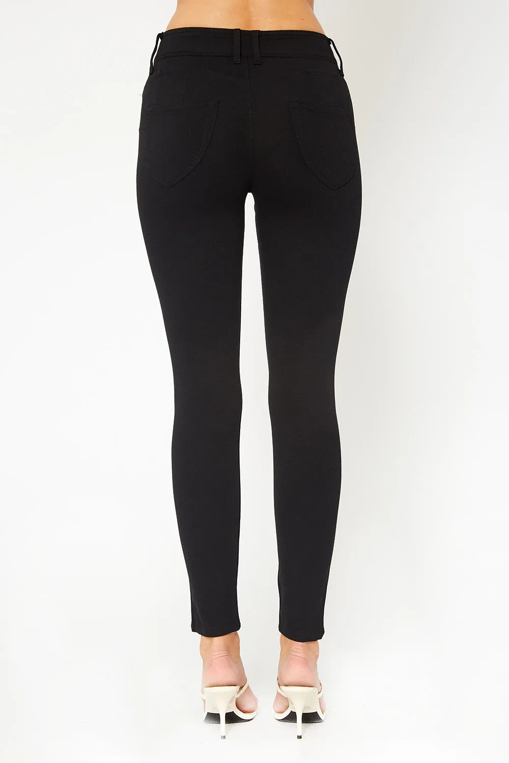 One button ponte black skinny pants