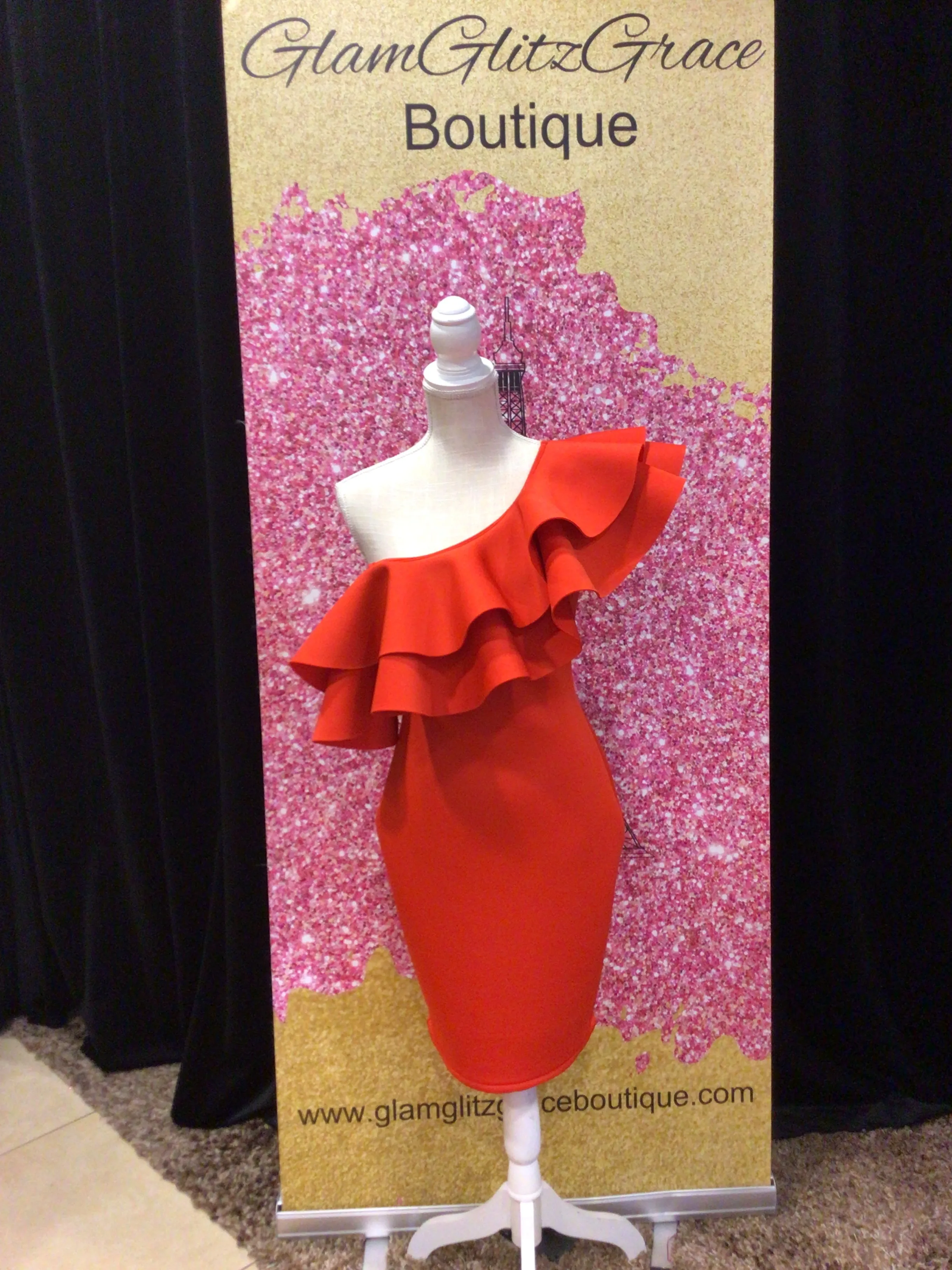One Shoulder Ruffles Body-con Dress