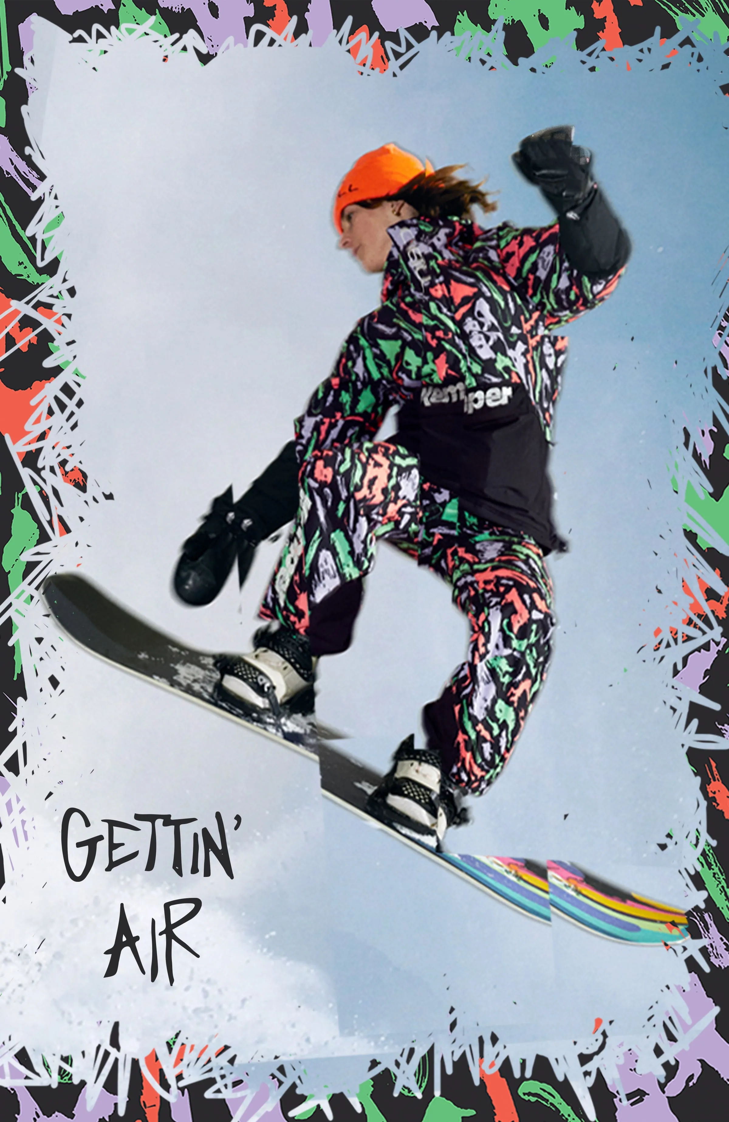 O'Riginals Bib Regular Skihose | Black Kemper Print