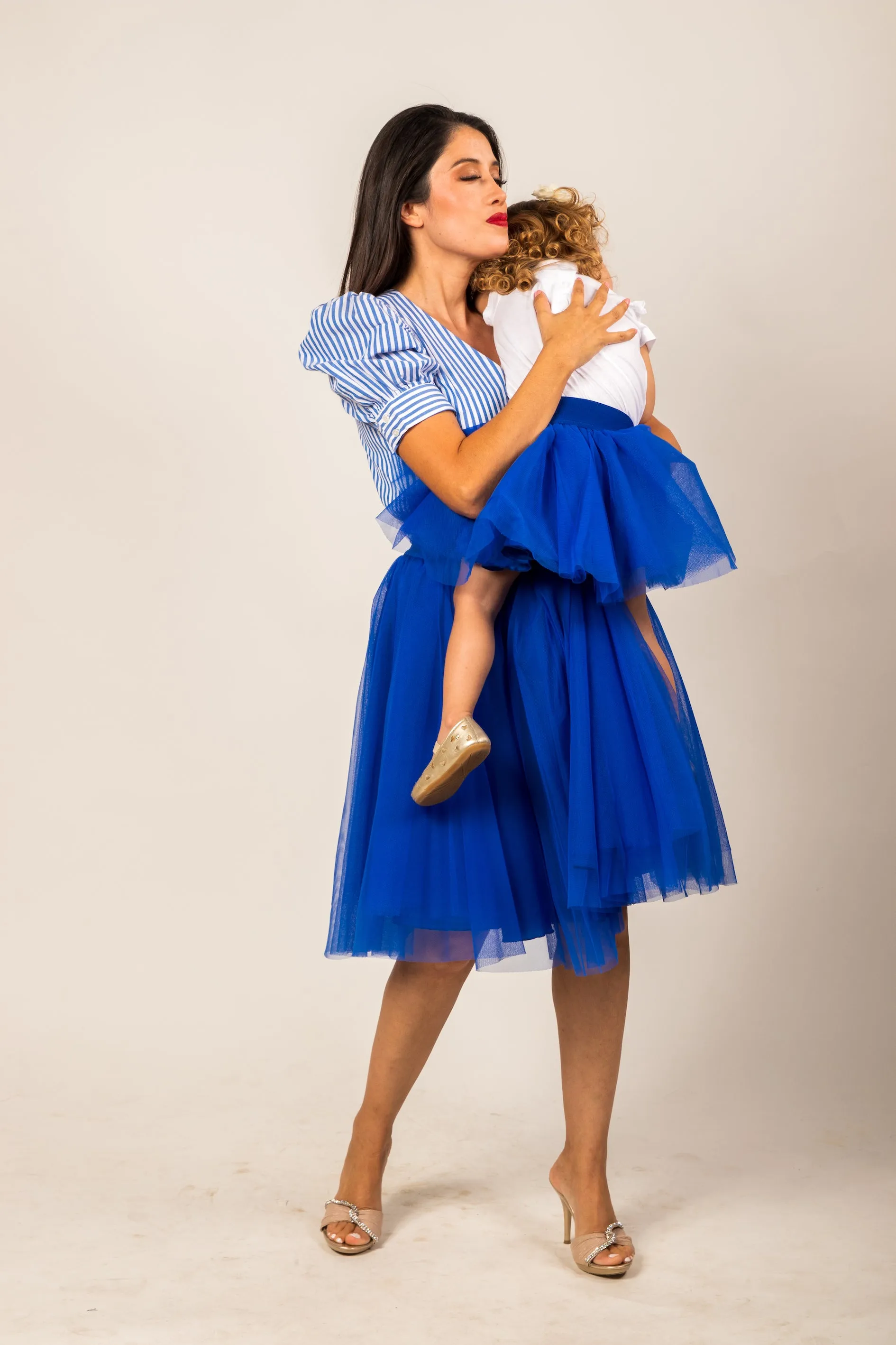 Over the Knee Electric Blue Tulle Skirt